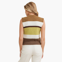 Multi Colored Striped Sweater Vest