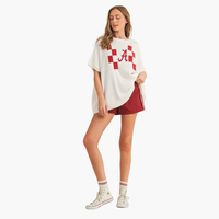 Side Lace Trim Game Day Shorts