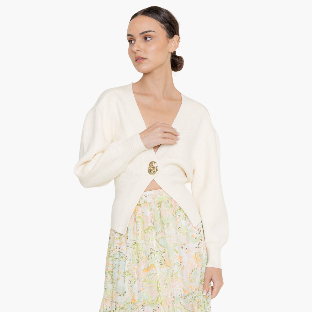 Chic Gold Button Cardigan
