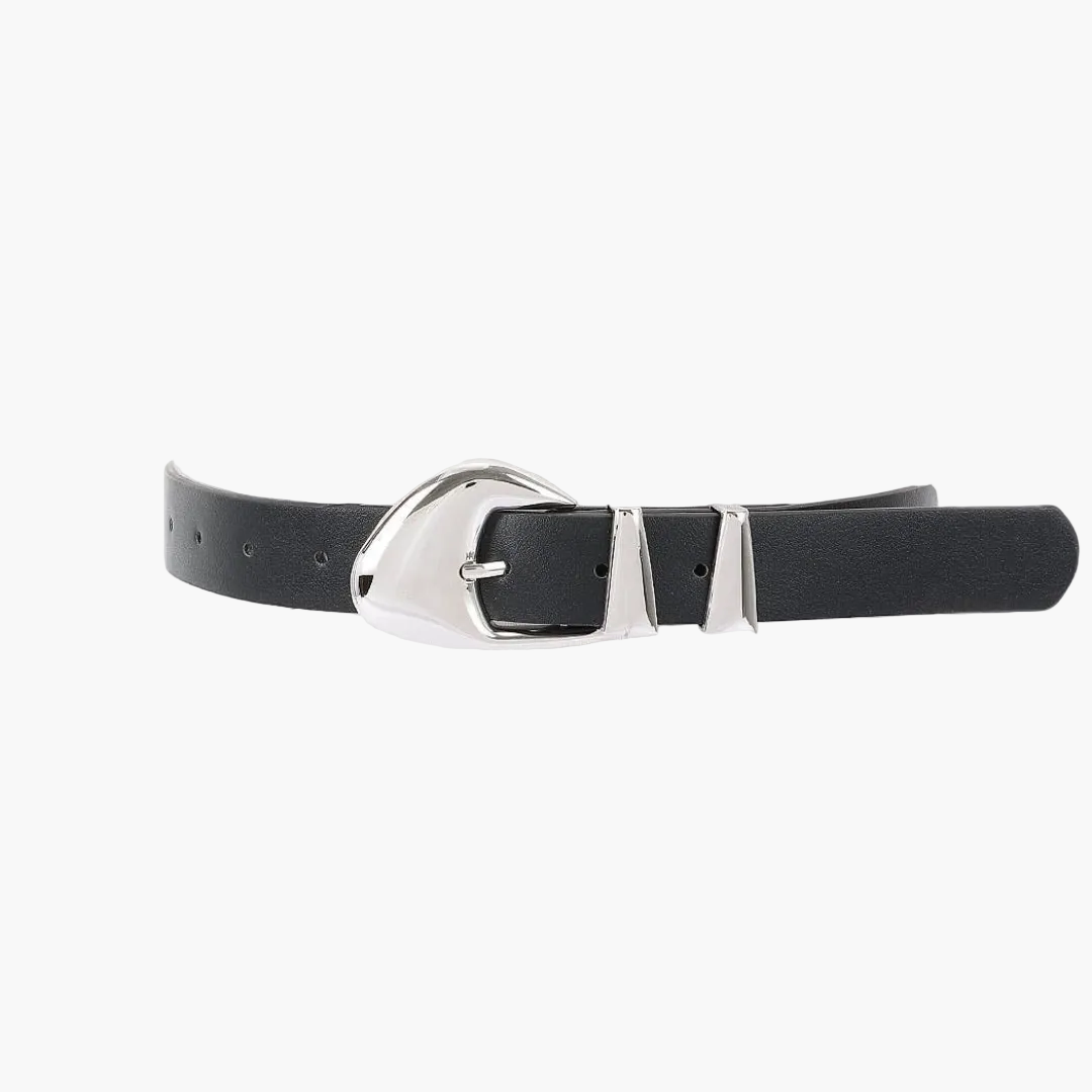 Faux Leather Multi Metal Buckle Belt