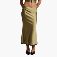 Olive Brown High Waisted Skirt