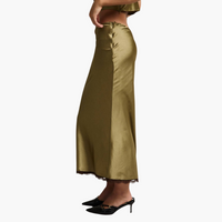 Olive Brown High Waisted Skirt