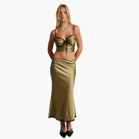 Olive Brown High Waisted Skirt