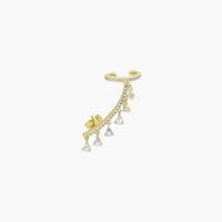 Gold Triangle Dangle Ear Climber