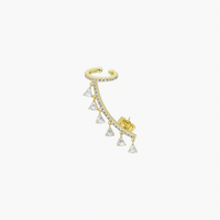 Gold Triangle Dangle Ear Climber