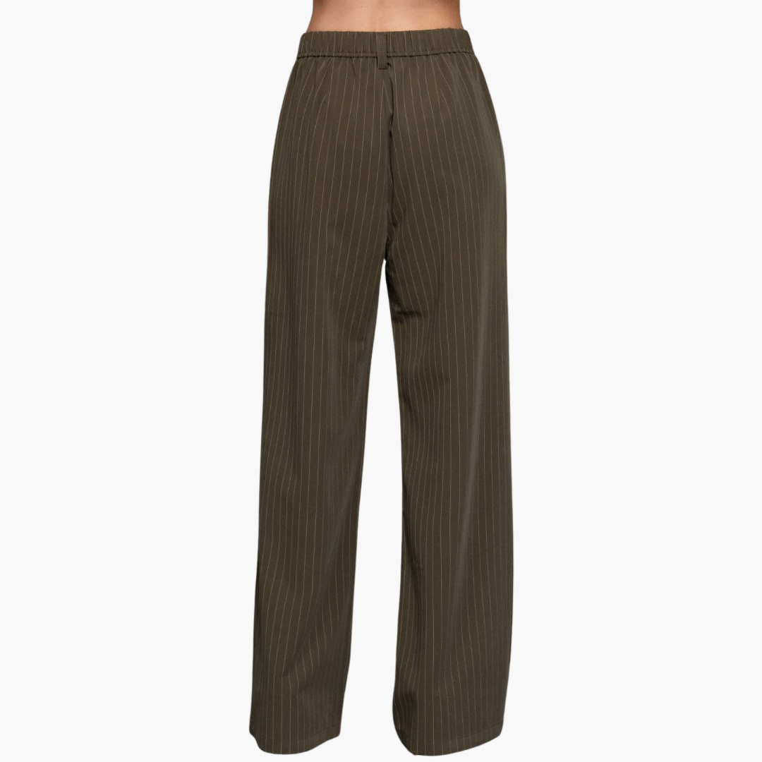 Pin Stripe Woven Straight Pants