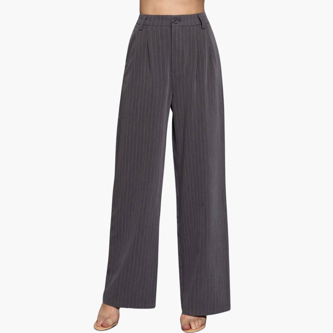 Pin Stripe Woven Straight Pants