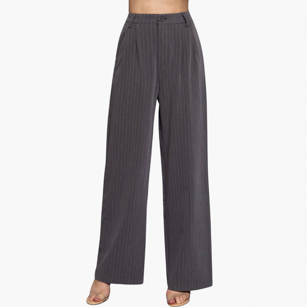 Pin Stripe Woven Straight Pants