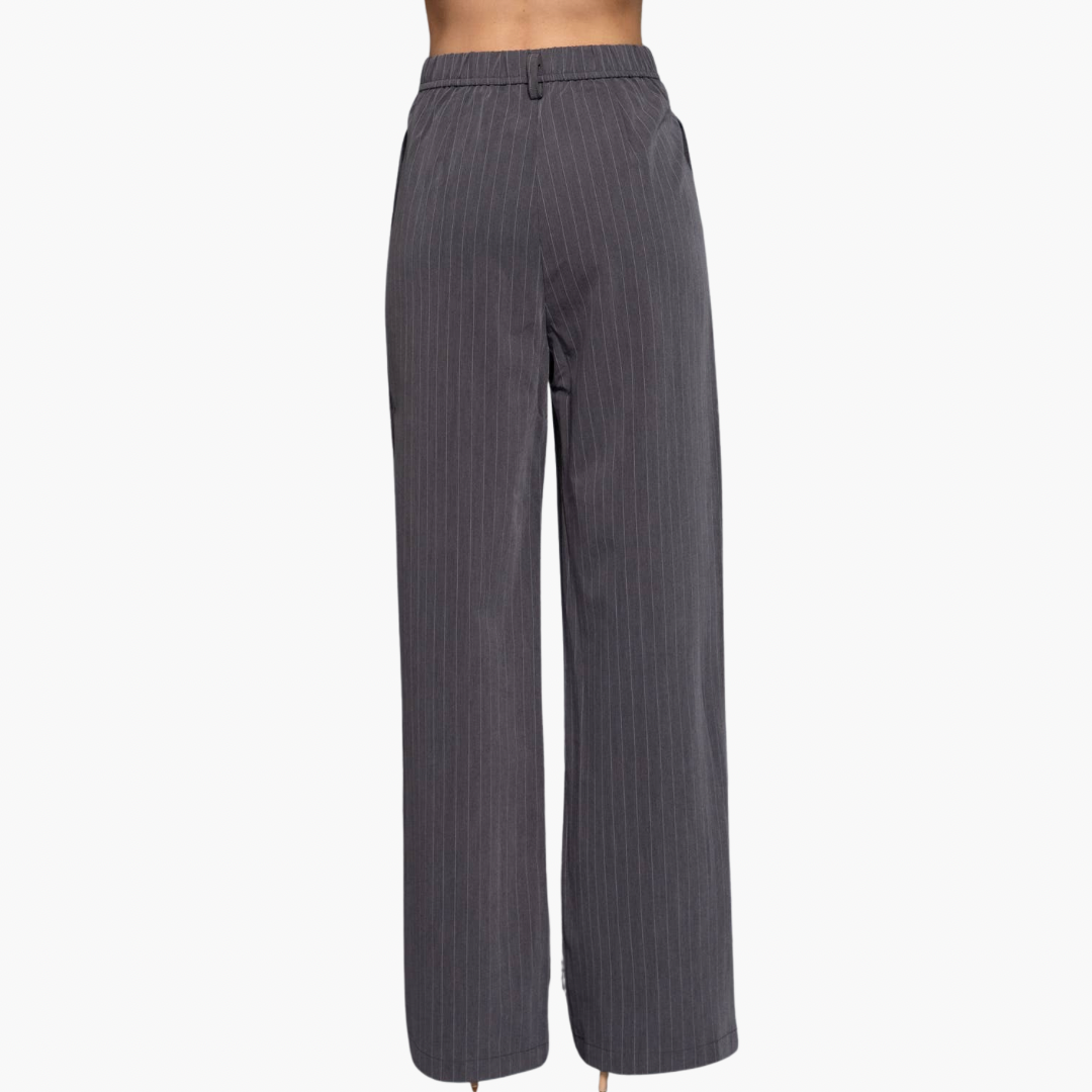 Pin Stripe Woven Straight Pants