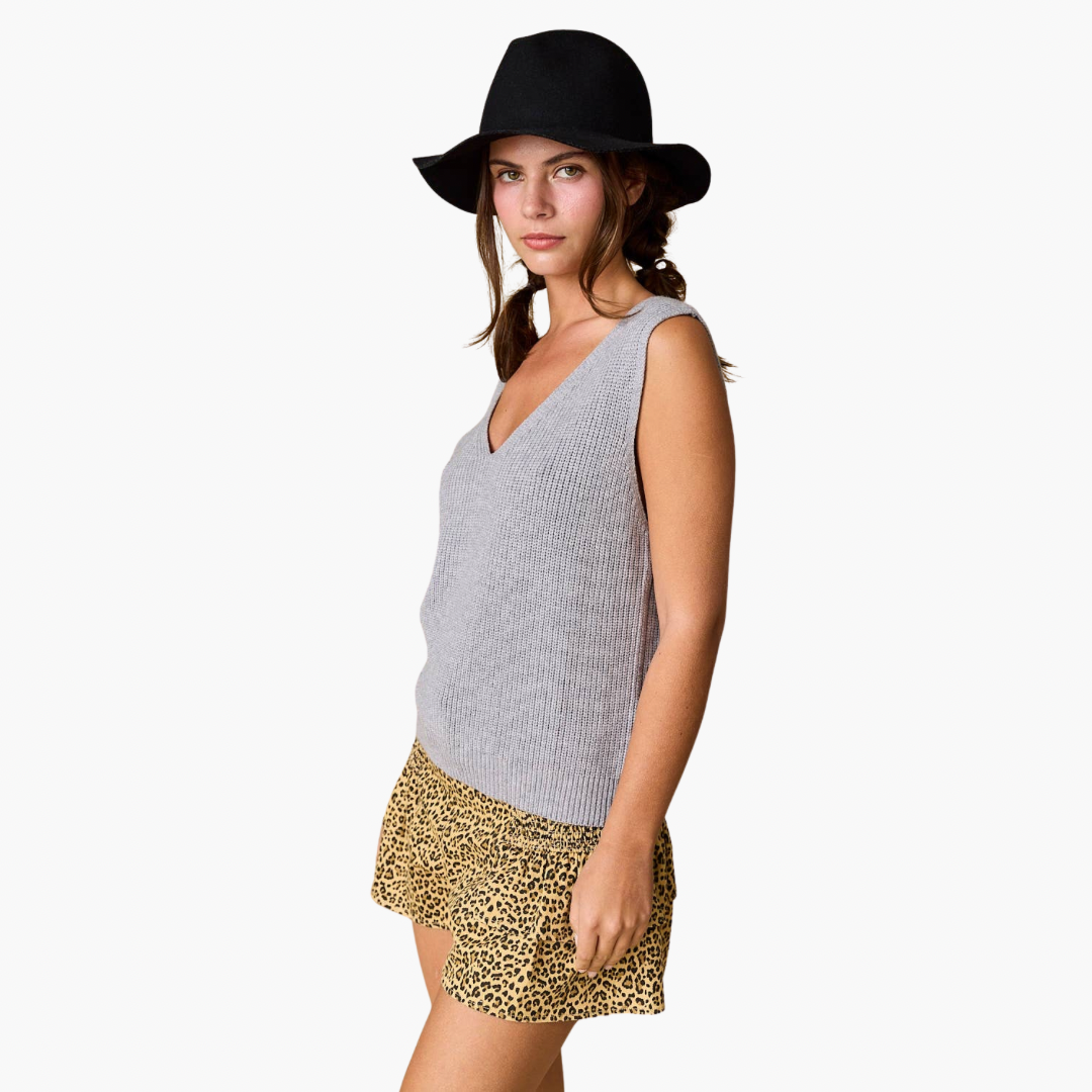 Heather Grey Willow Oversized Sweater Tank