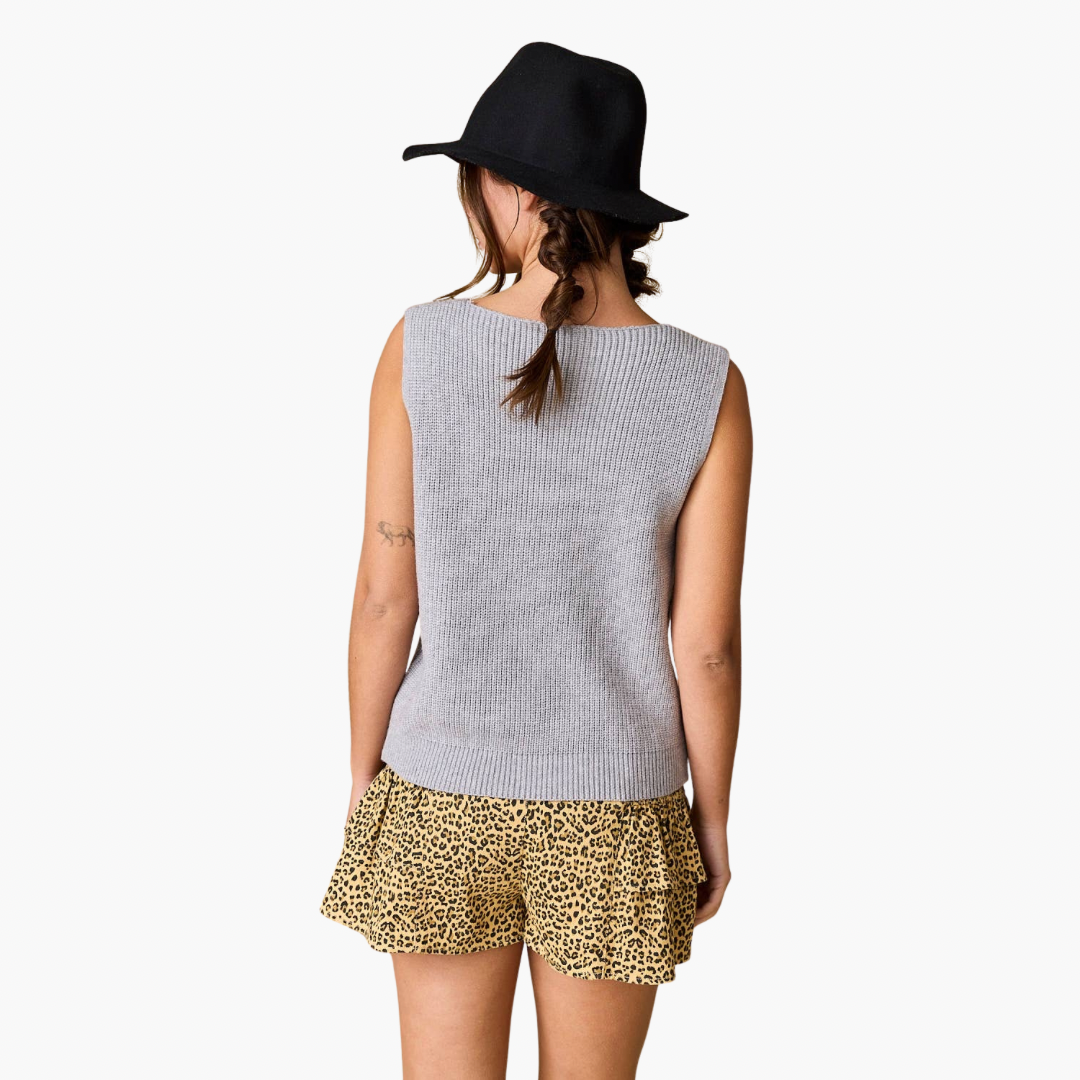 Heather Grey Willow Oversized Sweater Tank