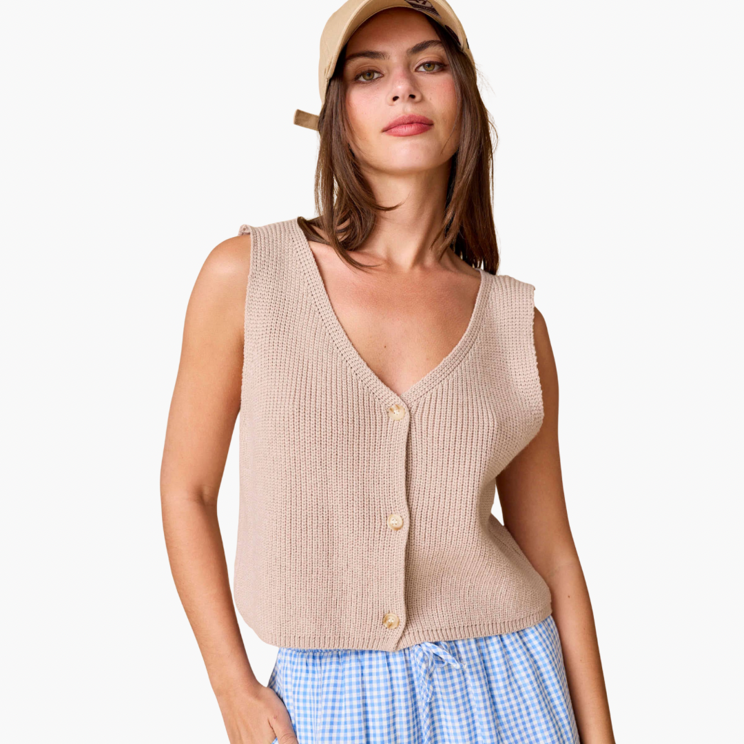 Taupe Isabel Sweater Vest
