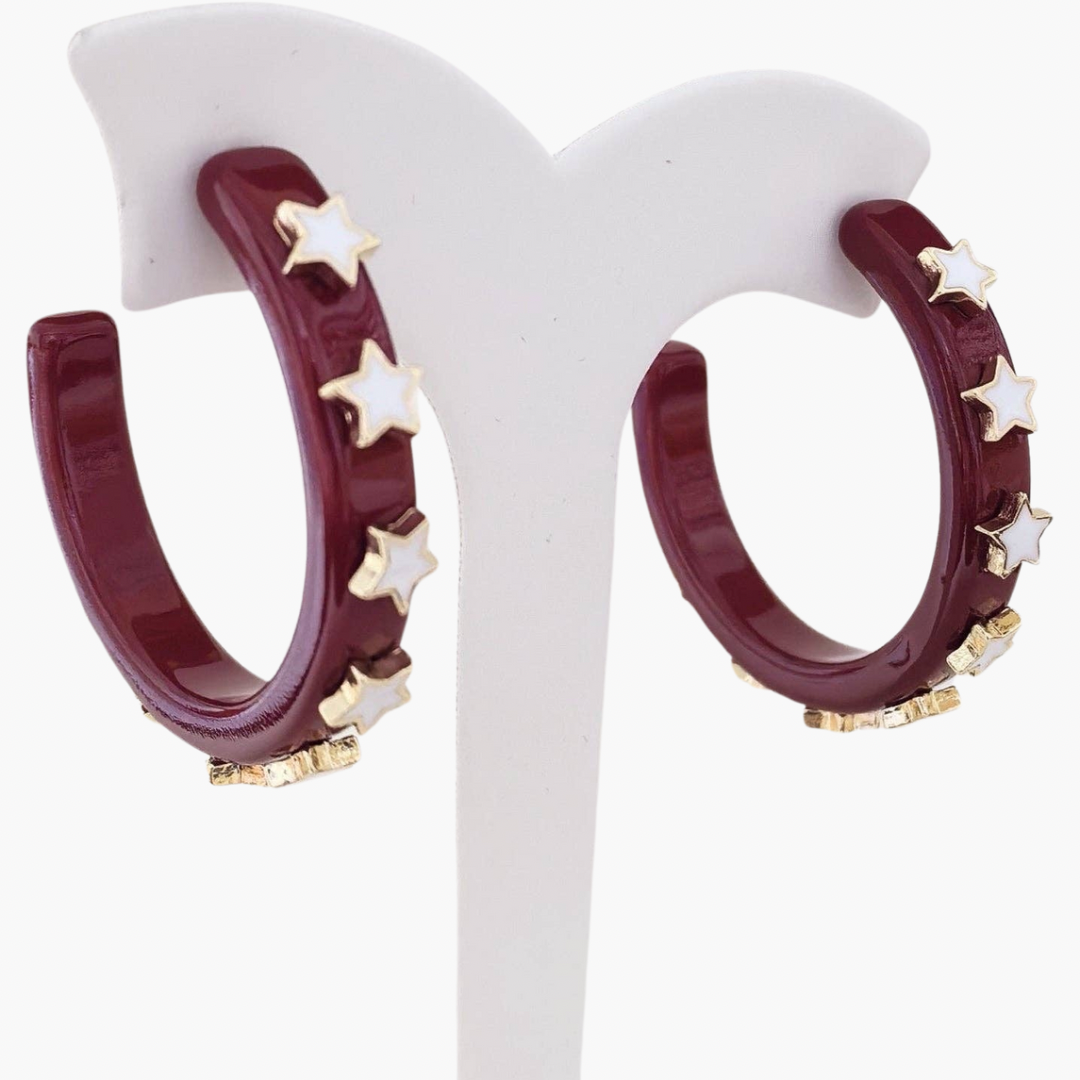 Gameday Hoop Earring with Star
