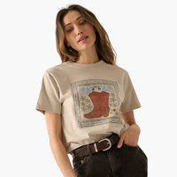 Western Cowboy Boots Vintage-Print Graphic Tee