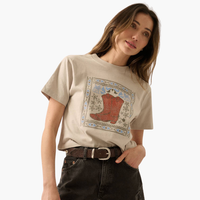 Western Cowboy Boots Vintage-Print Graphic Tee