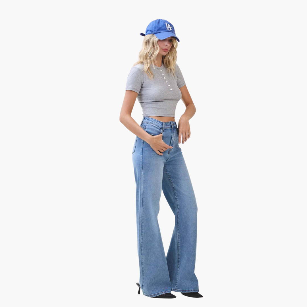 Medium Wash Straight Leg Denim