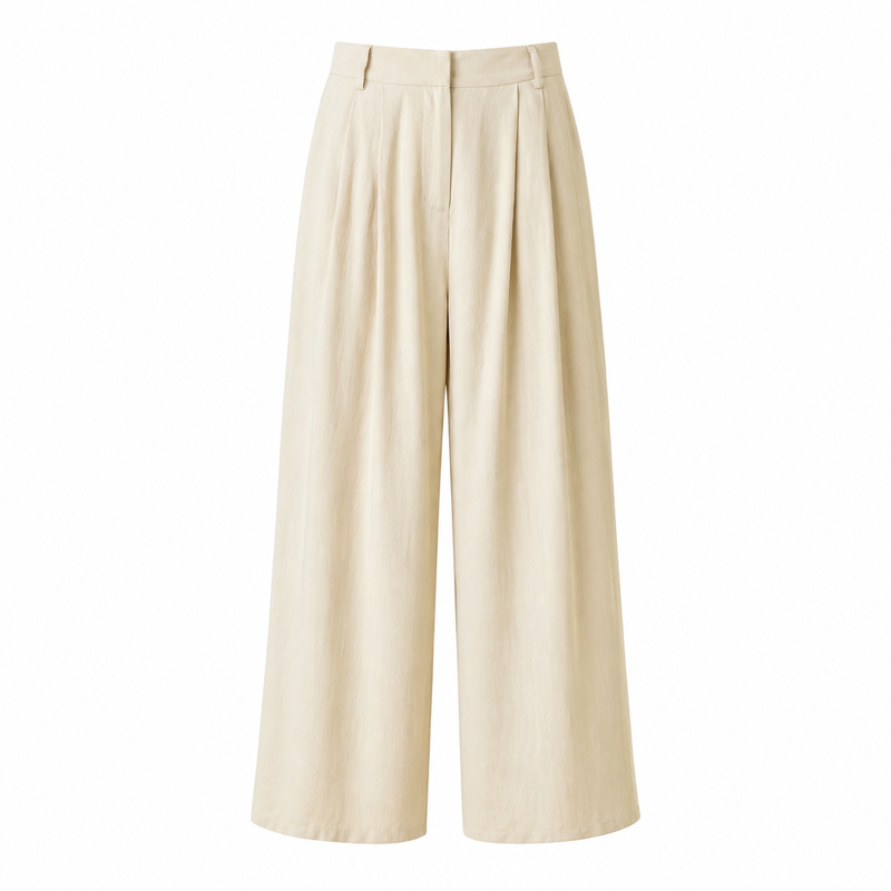 Staple Linen Rayon Blend Elevated Basic Trousers