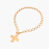 Notable Hammered Cross Front Toggle Necklace