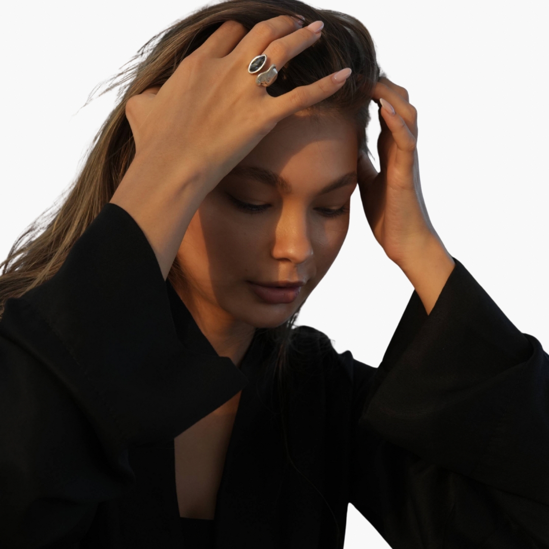 Handmade Crystal Brass Ring