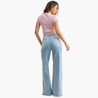 Sienna Patch Pocket Wide Leg Flare Jeans