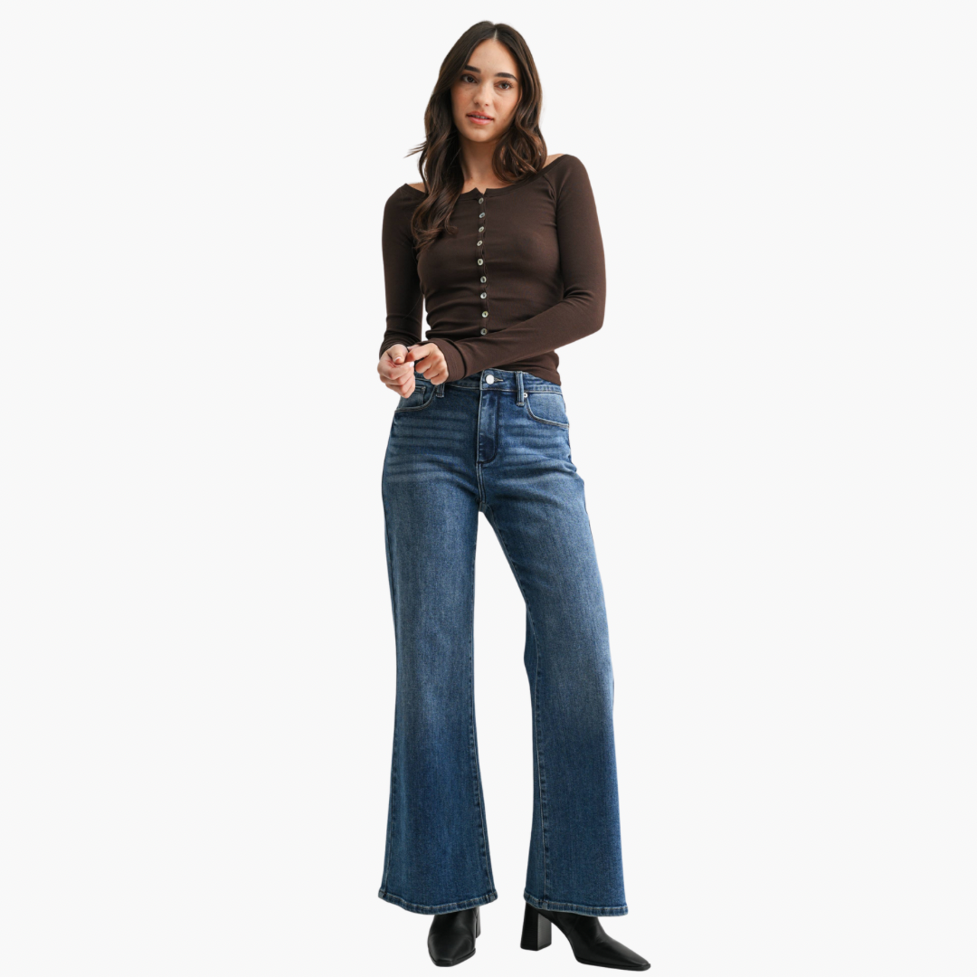 Ally Classic Wide Leg Flare Jeans