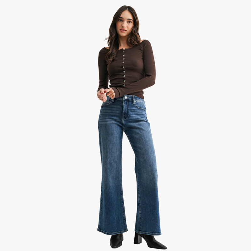 Ally Classic Wide Leg Flare Jeans