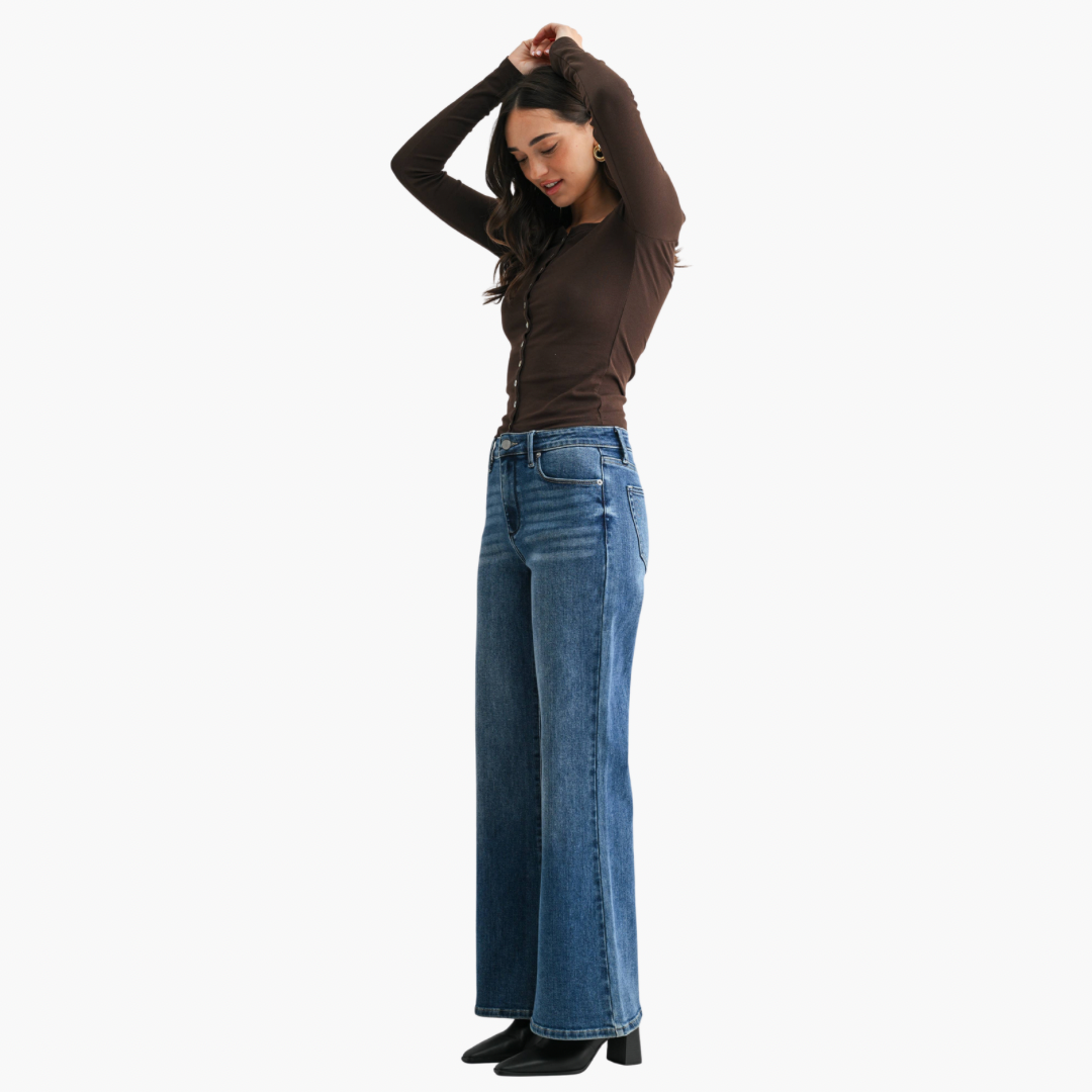 Ally Classic Wide Leg Flare Jeans