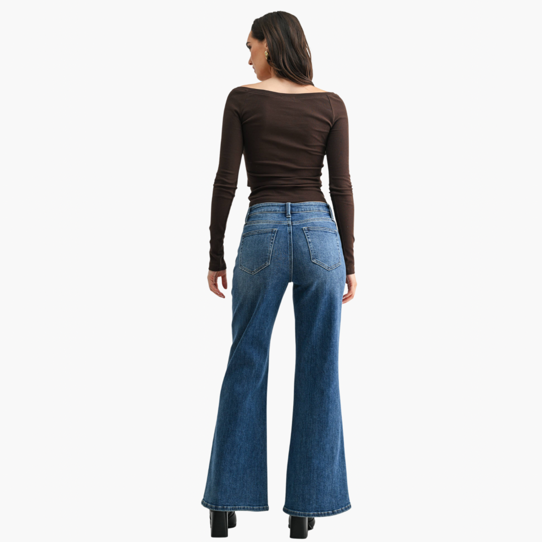 Ally Classic Wide Leg Flare Jeans