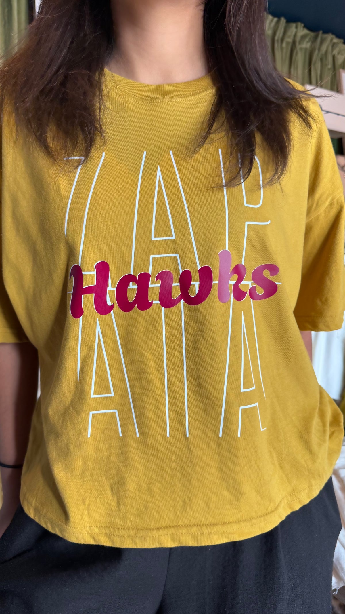 Zapata Hawks Yellow Oversized Crop