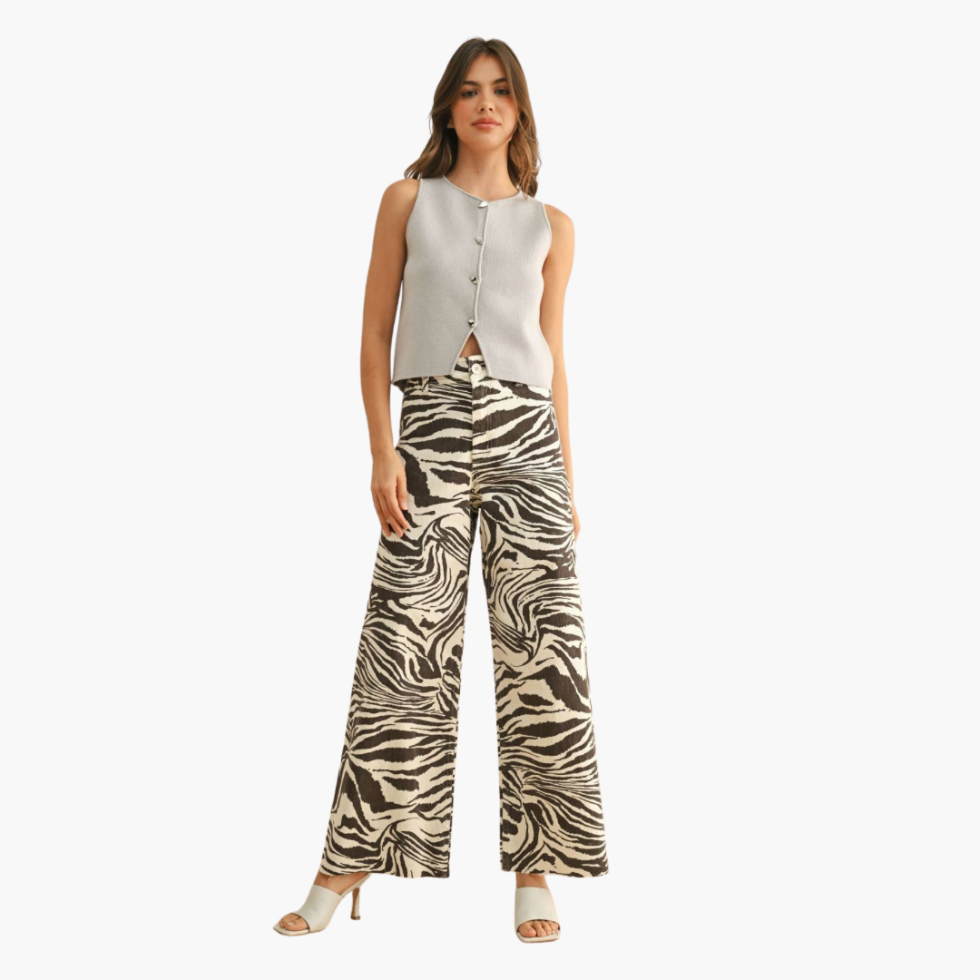 Brown Zebra Print Pants