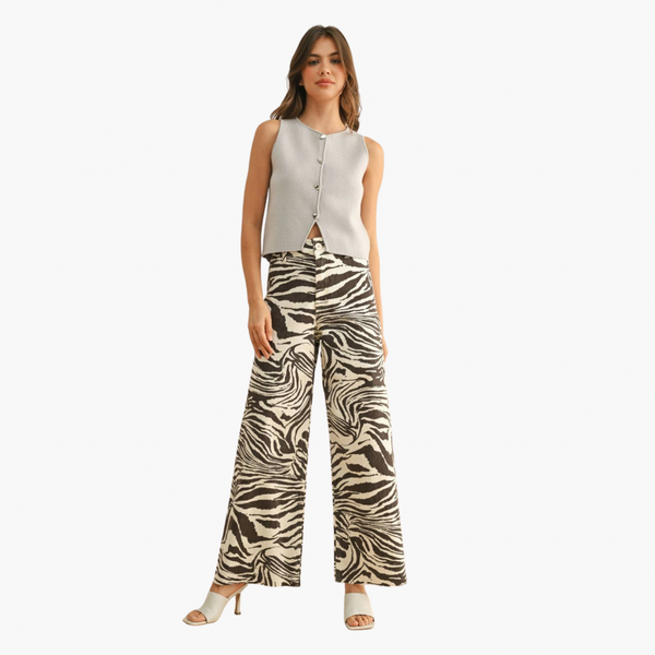 Brown Zebra Print Pants