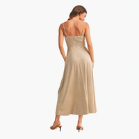 Oatmeal Suede Corset Flared Midi Dress