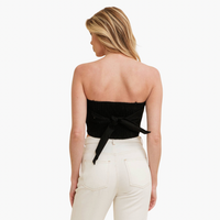 Black Embroidery Design Crop Top