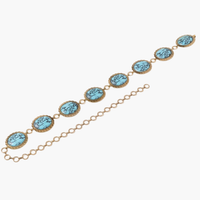 Western Turquoise Stone Oval Concho Disc Chain Belt