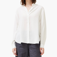 Off White Oversized Solid Button Down Blouse
