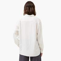 Off White Oversized Solid Button Down Blouse