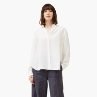 Off White Oversized Solid Button Down Blouse
