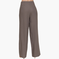 High Waist Pintuck Detail Straight Linen Pants