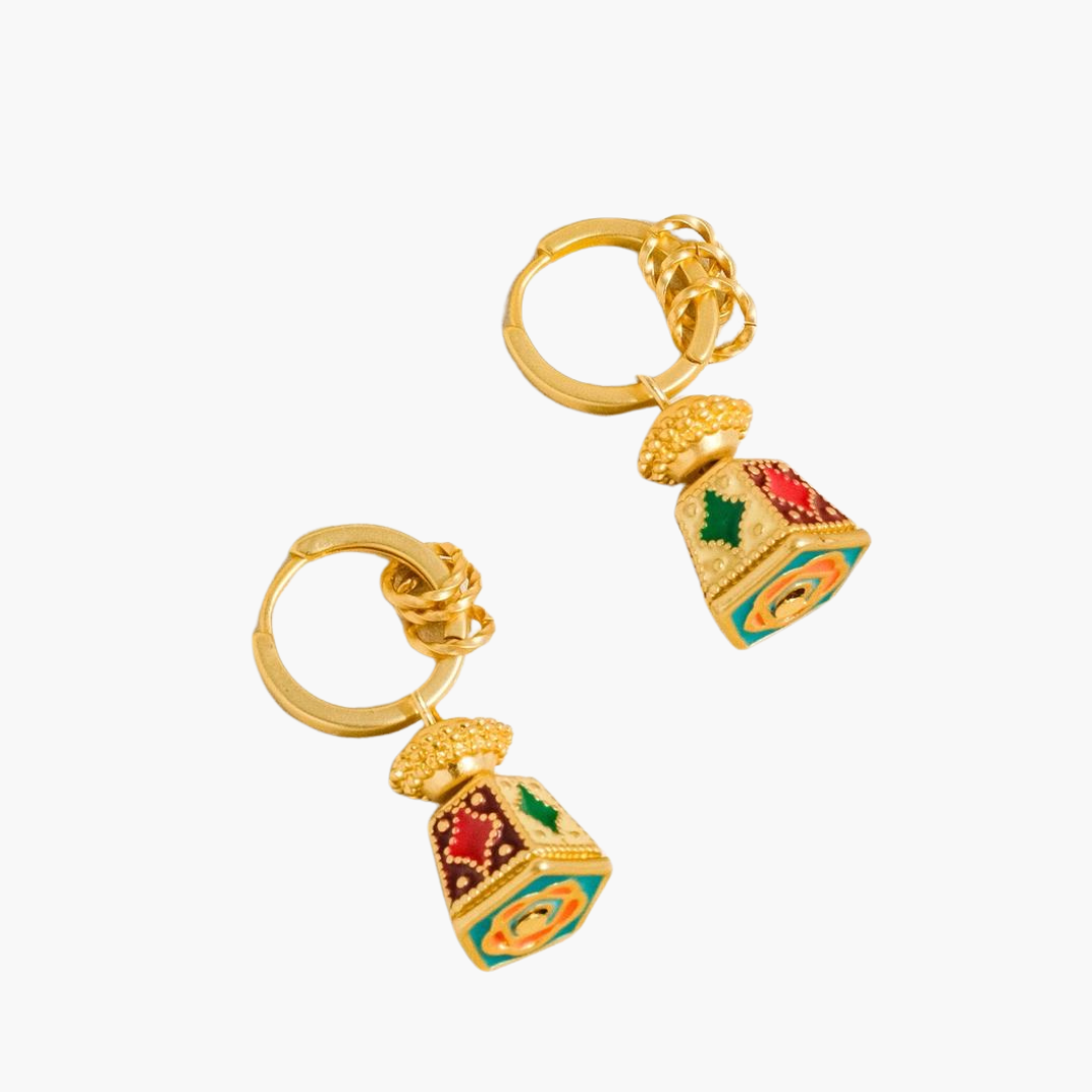 Isabel 18K Gold Bohemian Bell Tower Earrings