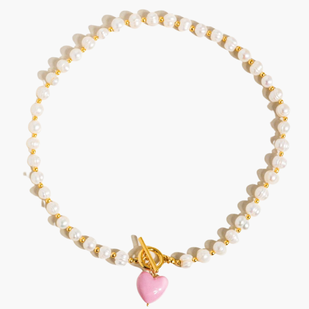 Wren Pearl Heart Necklace