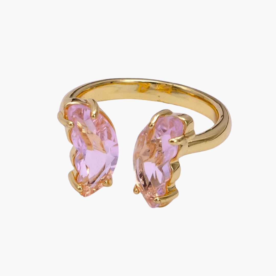 Pink Iridescent Butterfly Wrap Ring