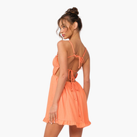 Open Back Ruffle Mini Dress