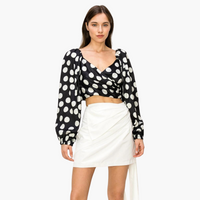 Polka Dot Crop Top Blouse