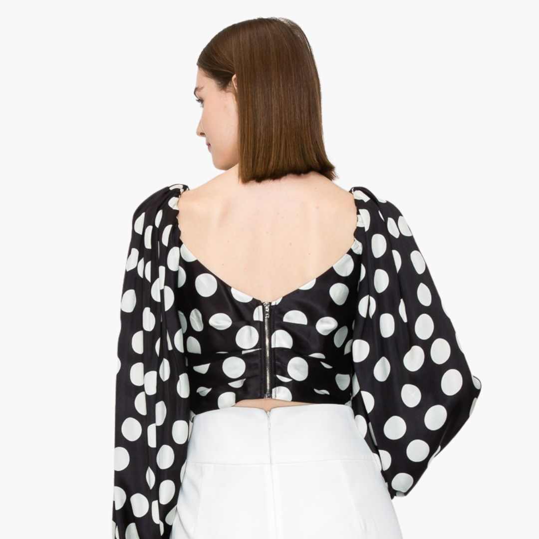 polka dot crop blouse