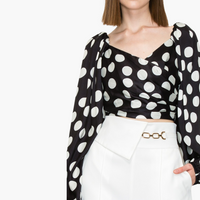 Polka Dot Crop Top Blouse