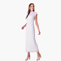 Chic Minimalist Cap Sleeve Maxi Dress