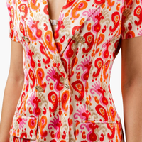 Paisley Retro Print Blazer Dress