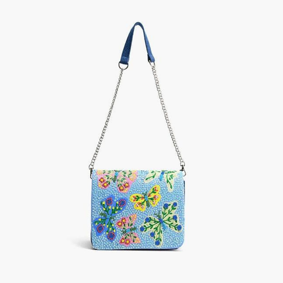 Azure Butterfly Ballet Shoulder Bag