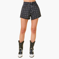 High Waisted Star Denim Shorts