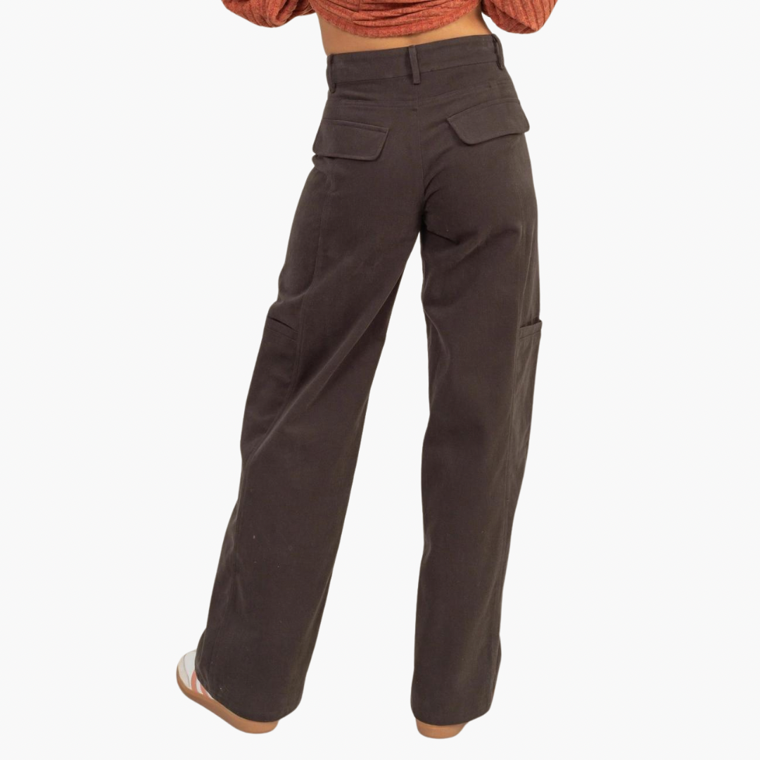 High-Waist Wide-Leg Utility Pants